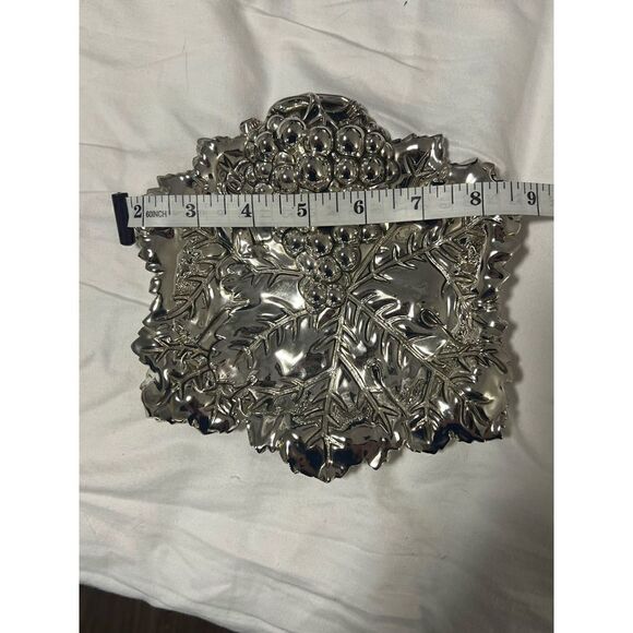 Silver Grape Fruit Dish Tray Side Plate Bowl 8-9” - Picture 2 of 9